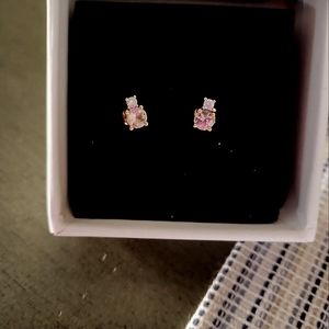 10kt Rose gold (not plated) morganite and diamond earrings from Zales.